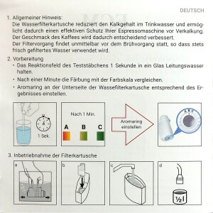 ECM Wasserhärte-Teststreifen für AquaAroma Crema Saugkartusche